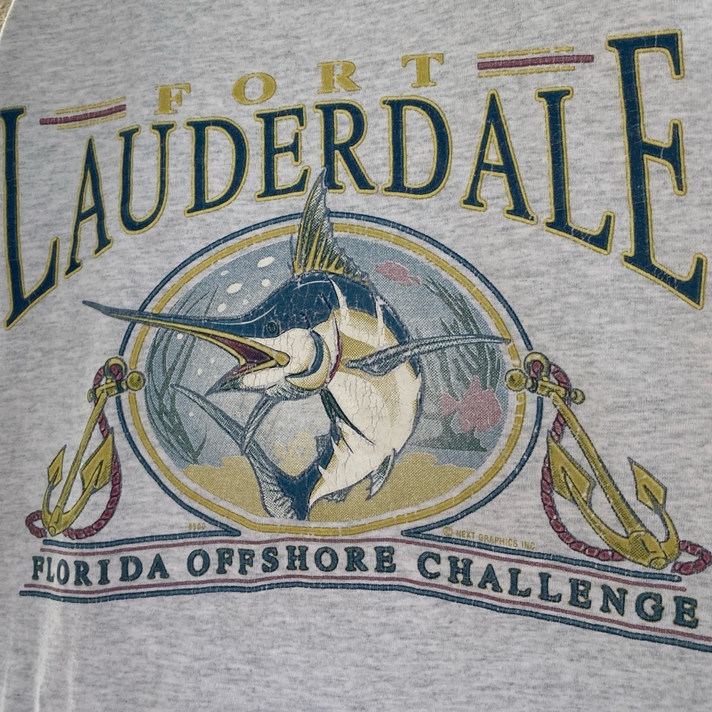 Vintage 90s Fort Lauderdale Florida Offshore Aquatic Single Stitch FOTL Tank Top - Picture 3 of 6